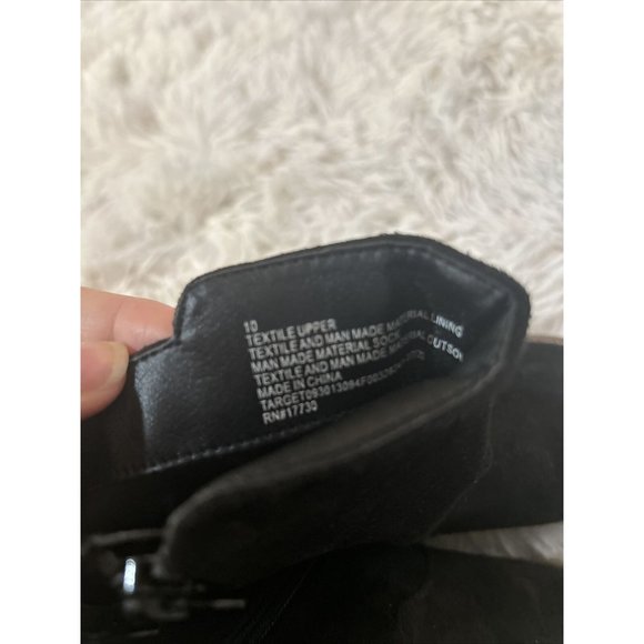 Cat & Jack - Black Suede Bow Boots - Little girls Size 10 - Picture 4 of 4